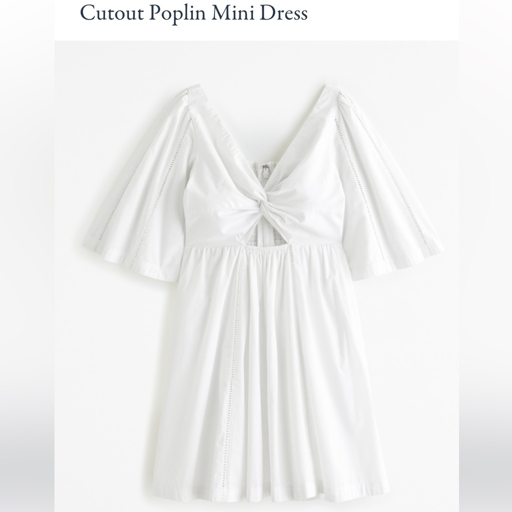 Abercrombie & Fitch Cutout Poplin White Dress XLT